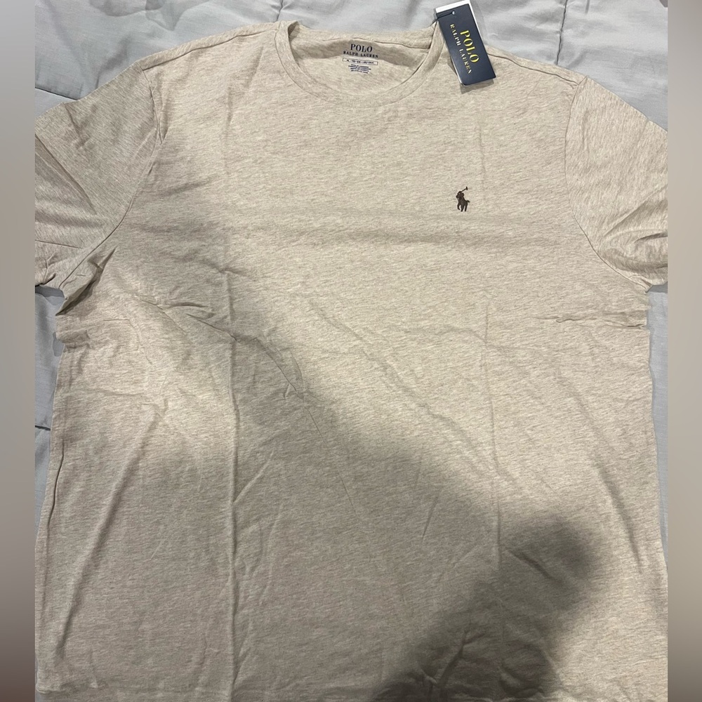 Brand new plain beige shirt with logo XL